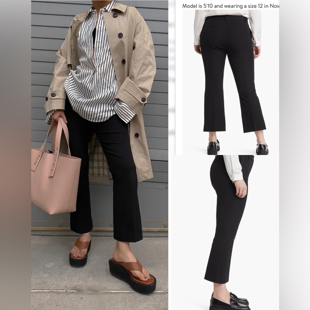 FRAME Le Crop Mini Boot Trousers Black Plus Size , size 16